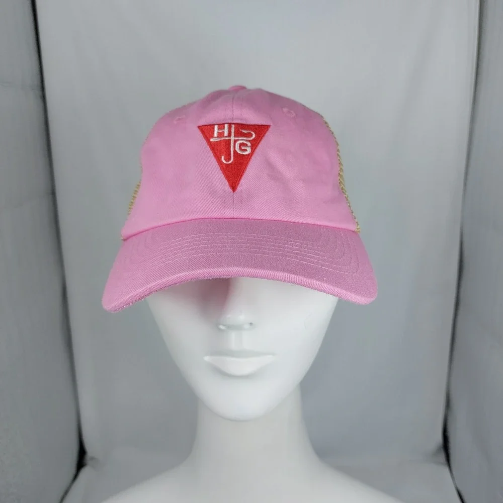 HOOK + GAFF Watch Company Hat Mesh Cap Pink Tan Mesh Hook &‎ Loop Adjustable